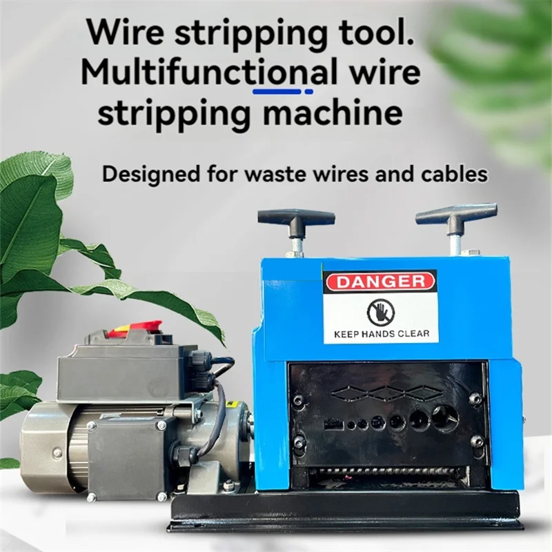 Electric Wire Stripping Machine 60/90W 1-23mm Cable Stripper Peeling W/ 7 Channels & 7 Blades Removing Plastic Rubber