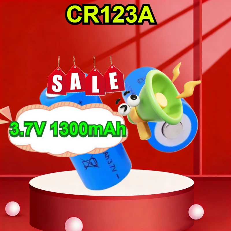 

3.7V 1300mAh CR123A 16340 Pointed Tip Lithium Rechargeable Battery for Flashlight Pointer Pen Battery