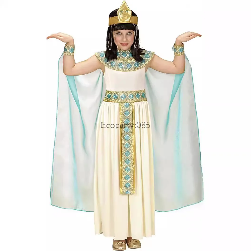 Ancient Egypt Egyptian Pharaoh Cleopatra Princess Costume for Children Halloween Masquerade Party Costumes for Girls