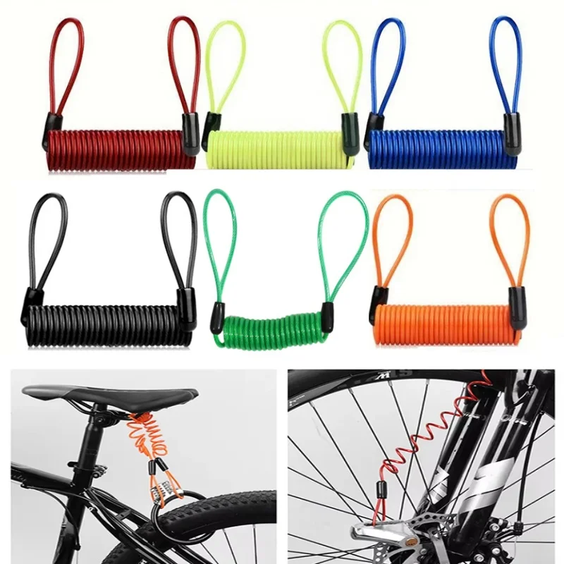 1.2 متر سلامة مكبح قرصي خوذة سلك دراجة قفل حبل مكافحة سرقة الأمن تذكير دراجة نارية الربيع كابل #2
