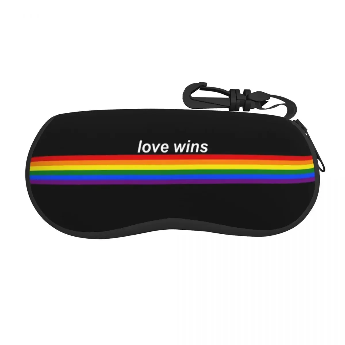 Custom Love Wins Pride Stripe Glasses Case Portable GLBT LGBT Gay Lesbian Pride Flag Shell Eyeglasses Case Sunglasses Box