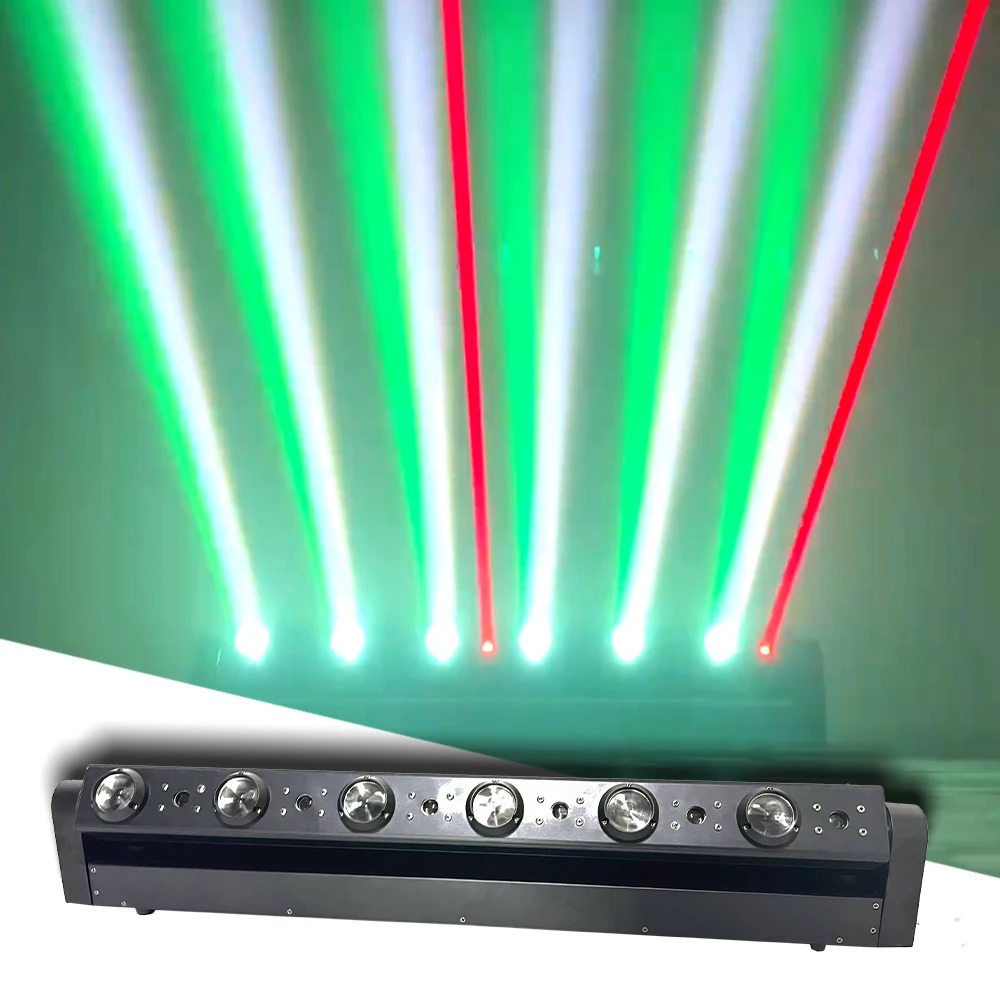 Newest 6 Eyes RGB LED Beam Stage Effect Red Laser Bar Lighting for DJ Disco Party Wedding Moving Head Projector Wash Spot DMX512