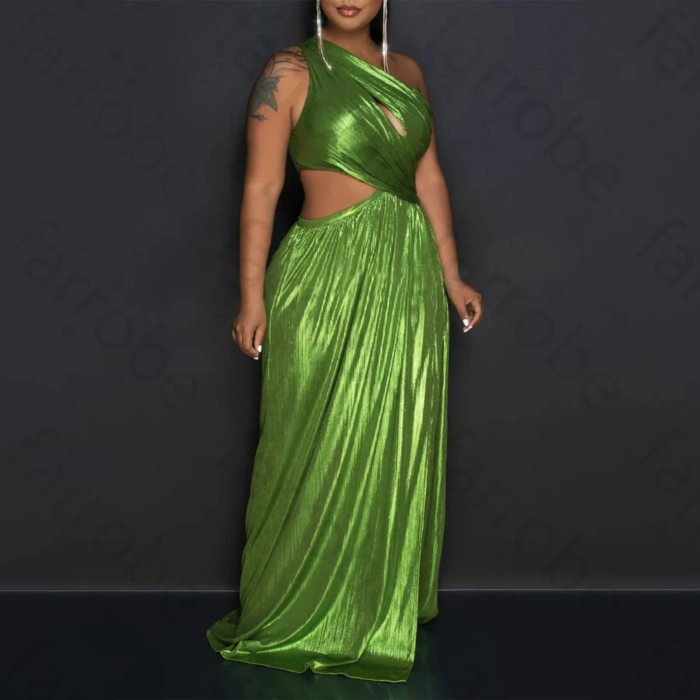 Abiti da sera eleganti con spacco laterale senza maniche monospalla Abito sexy con pieghe Squisiti abiti da ballo di alta qualità personalizzati