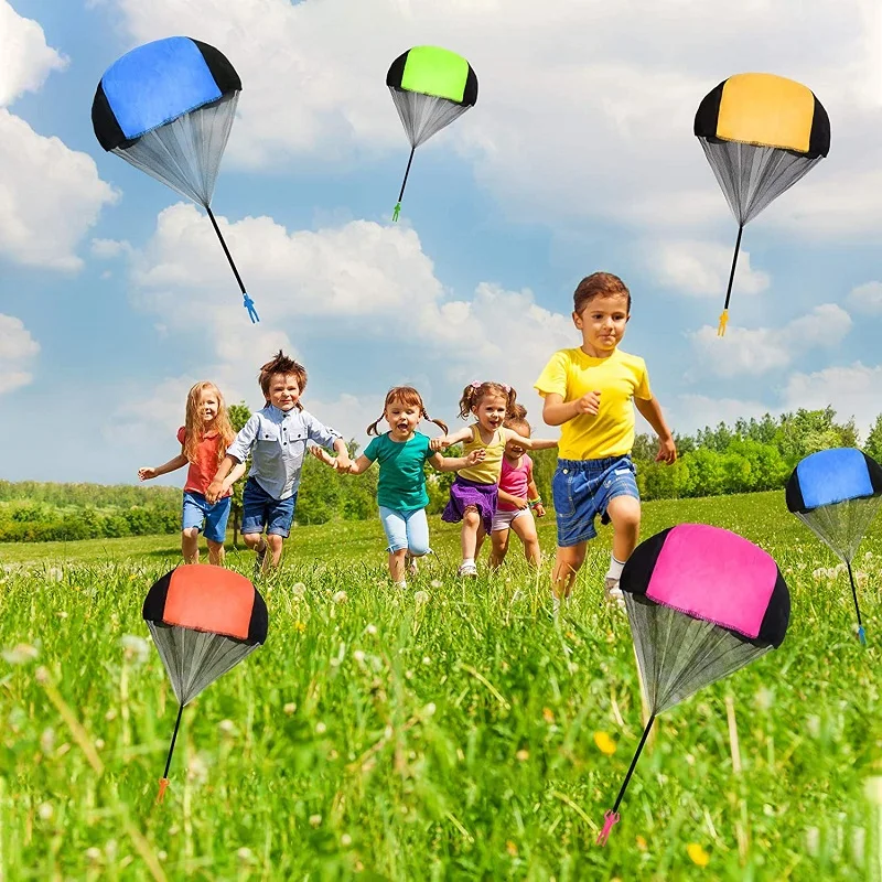 10er Pack Fallschirm Spielzeug Gewirr frei werfen Spielzeug Fallschirm Kinder Outdoor-Spielzeug fliegende Geschenke für 3 4 5 6 7 8 9 Jahre alten Jungen Mädchen Spielzeug