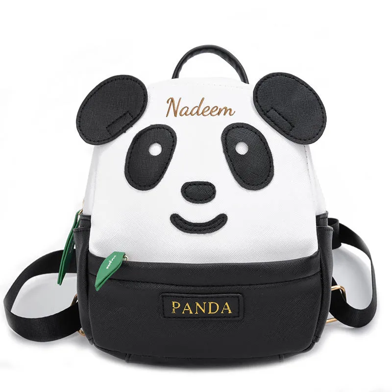 Custom Name Children\'s Kindergarten Panda Backpack Fashionable Cartoon Boy and Girl Backpack, Leisure Travel Baby Backpack