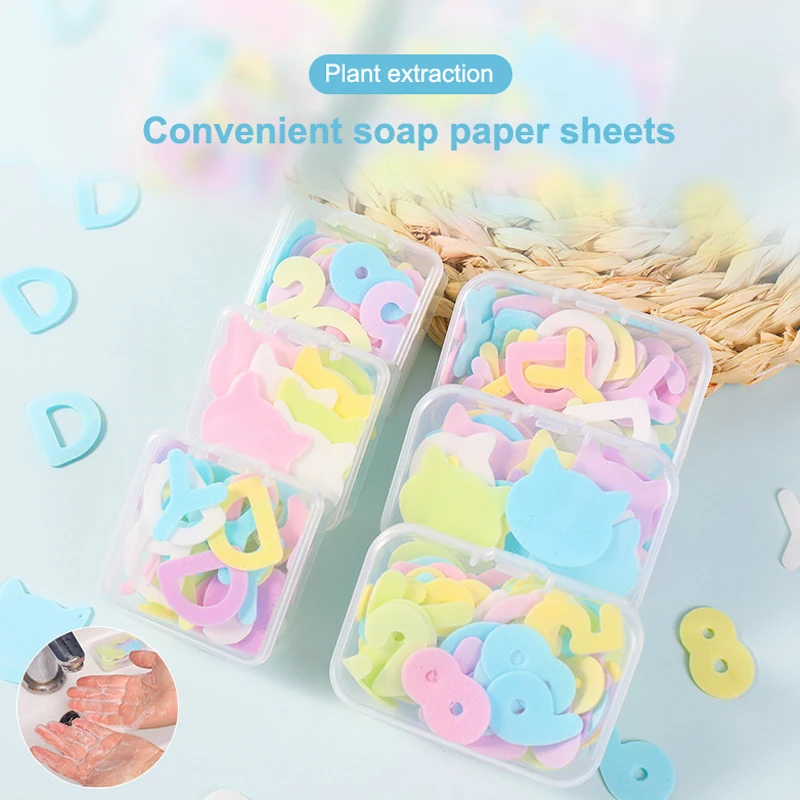 Portable Bathroom Soap Slices Bath Hand Washing Slice Sheets Outdoor Travel Scented Foaming Soap Paper Bath Clean Soap Tablets