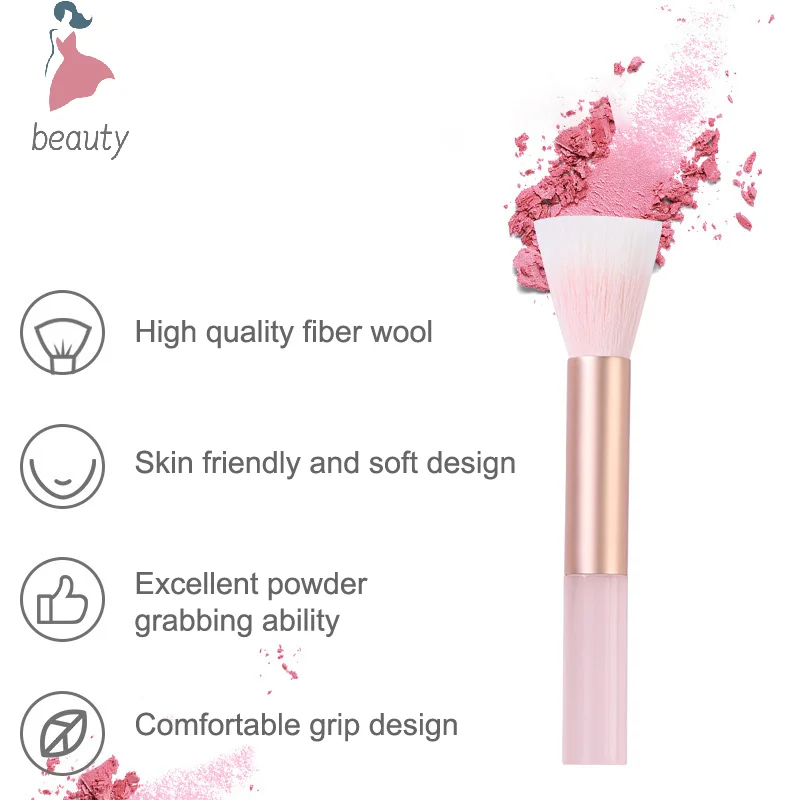 Ensemble de pinceaux de maquillage synthétiques, mini brosse pour fond de teint et blush, poignée rose, document bonbon, voyage