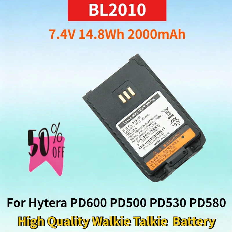 

BL2010 7.4V 14.8Wh 2000mAh Rechargeable Li-ion Battery for Hytera BL1504 PD600 PD500 PD530 PD580 Walkie Talkie Lithium Battery
