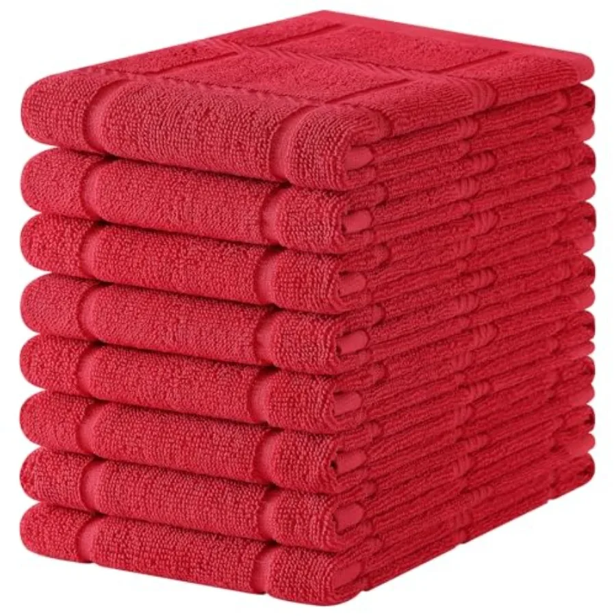 

100% Cotton Kitchen Towels "", 8 Pack Large 380 GSM Dish Towels, Soft and Absorbent Kitchen Hand Towels with Terry Grid Design,