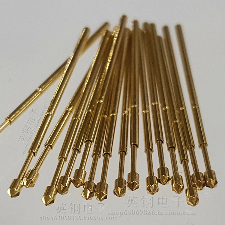 100pcs 27.8mm Long Spring Needle Pam75-lm2 Probe 1mm Gold Plated Diamond Head Test Needle 1.3mm Crown Head