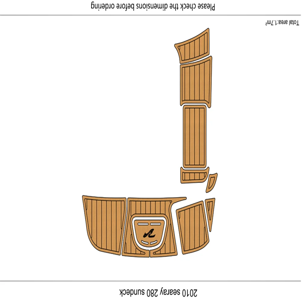 

2009-2015 searay 280 sundeck swim platform 1/4" 6mm EVA Fuax teak floor SeaDek MarineMat Gatorstep Style Self Adhesive