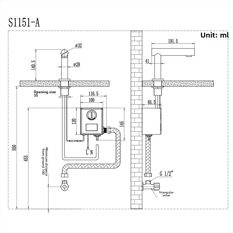 مجفف الأيدي الرغوي للمياه والصابون بمستشعر تلقائي مخصص لسطح المكتب التجاري ذو ثلاثة وظائف هندسية احترافية