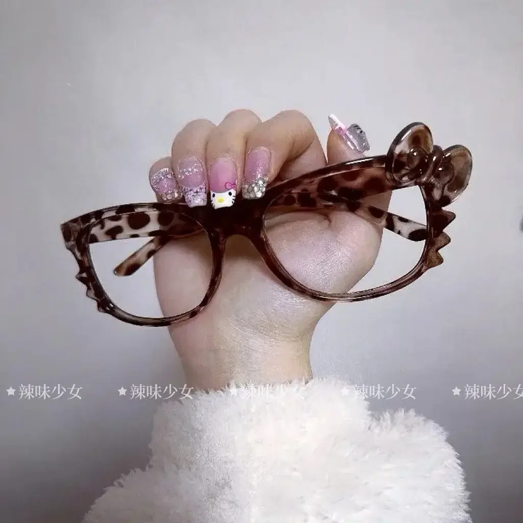 نظارات كاواي ريترو أنيمي ملحقات الديكور Y2k كارتون إطارات بدون عدسات هدايا الفتيات الموضة