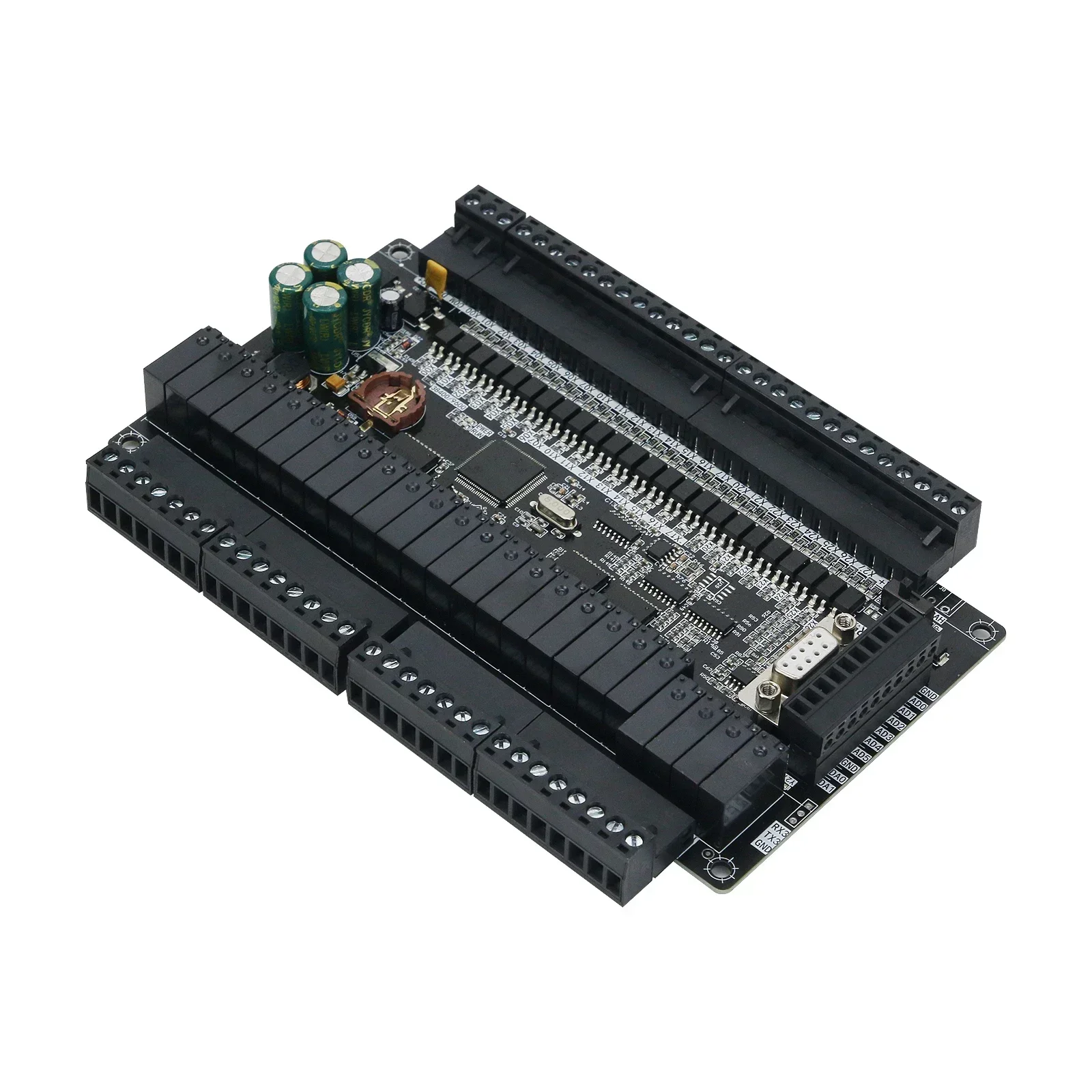 2025FX1N FX2N FX3U-48MR/48MR 24 Input 24 Relay Output 6 Analog Input 2 Analog Output PLC Controller Board