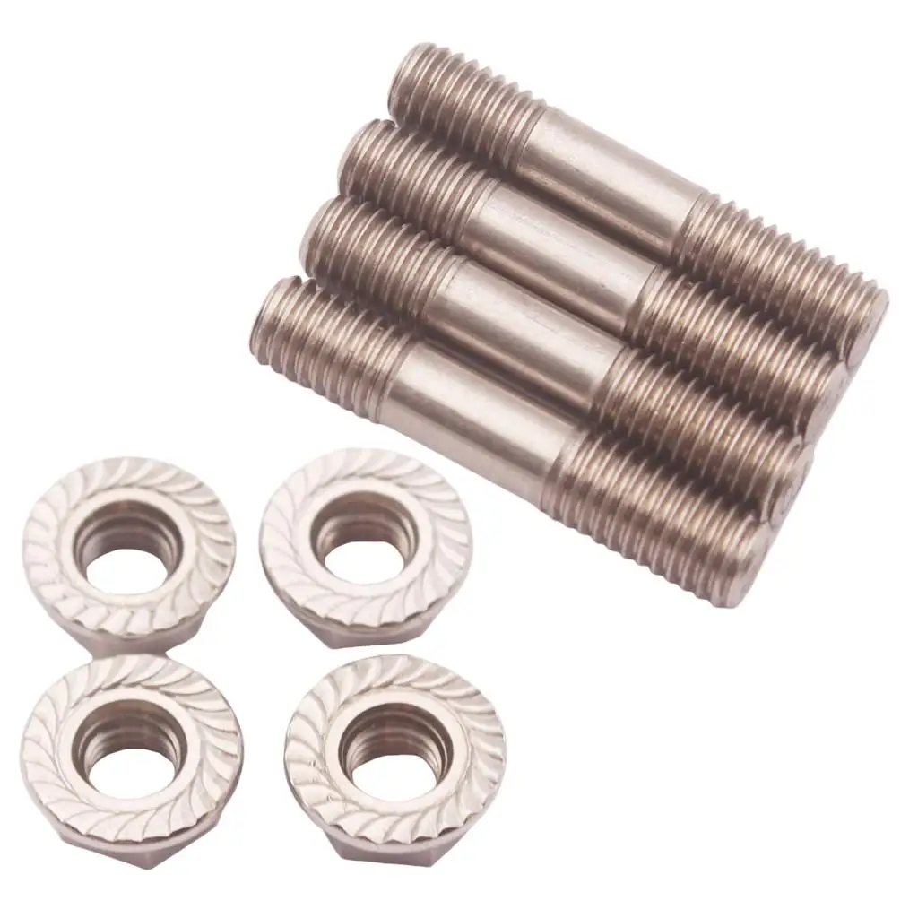 4PCS/Set 304 M8X1.25 Stud & Flange Nuts 42mm for T25 T28 Exhaust