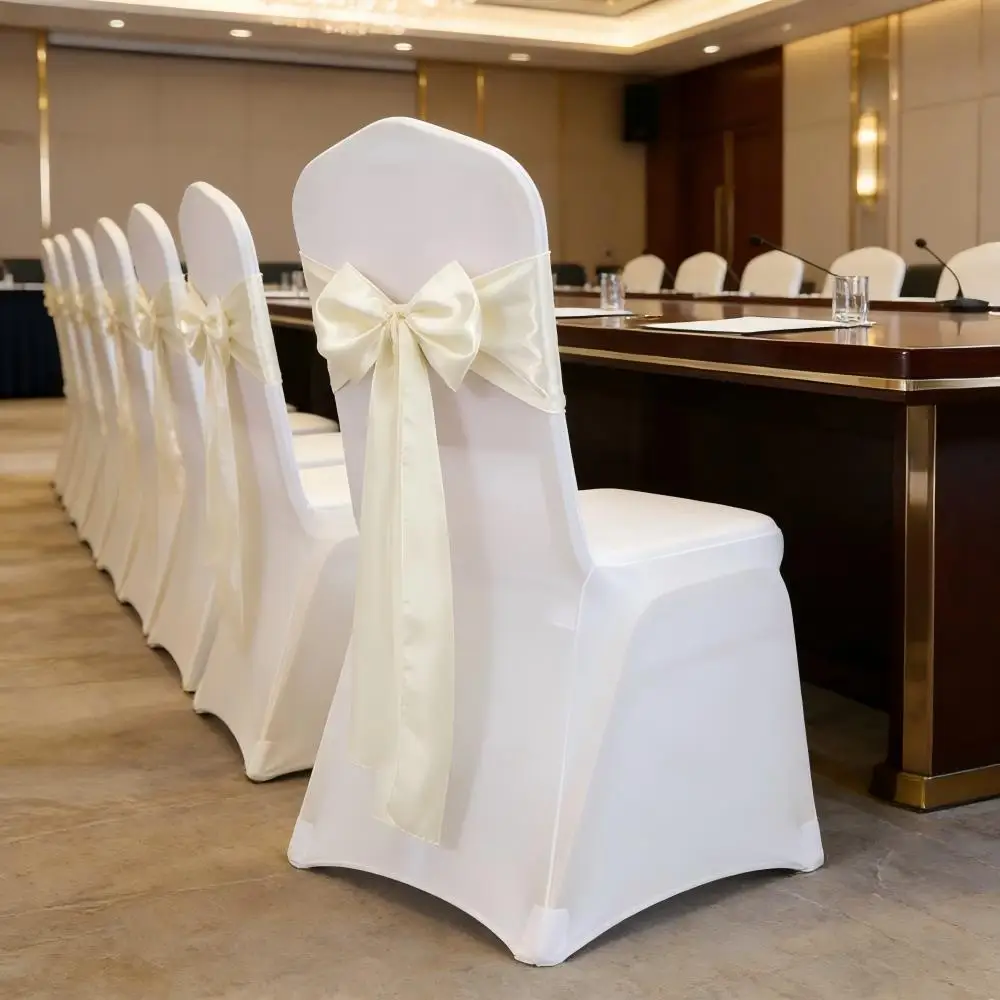 Satin Chair Sash Bow Tie Bands for Wedding Decoration Shiny Color Hotel Show Birthday Party Nice Design Know Tie Festival