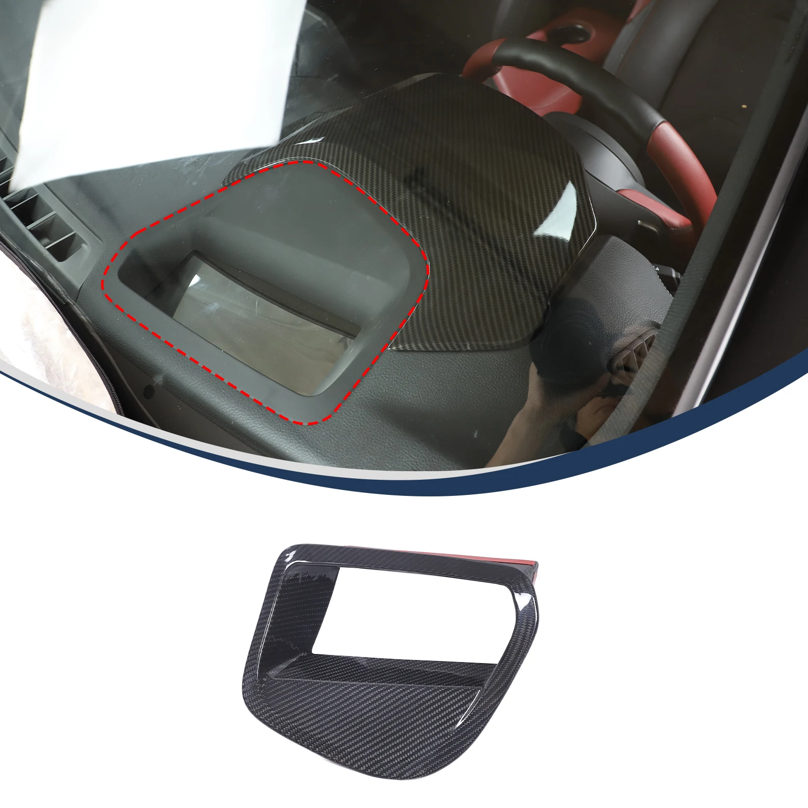 

Genuine Carbon Fiber Console Dashboard Storage Compartment Cover for 2019-2025 Toyota Supra Car Accessories