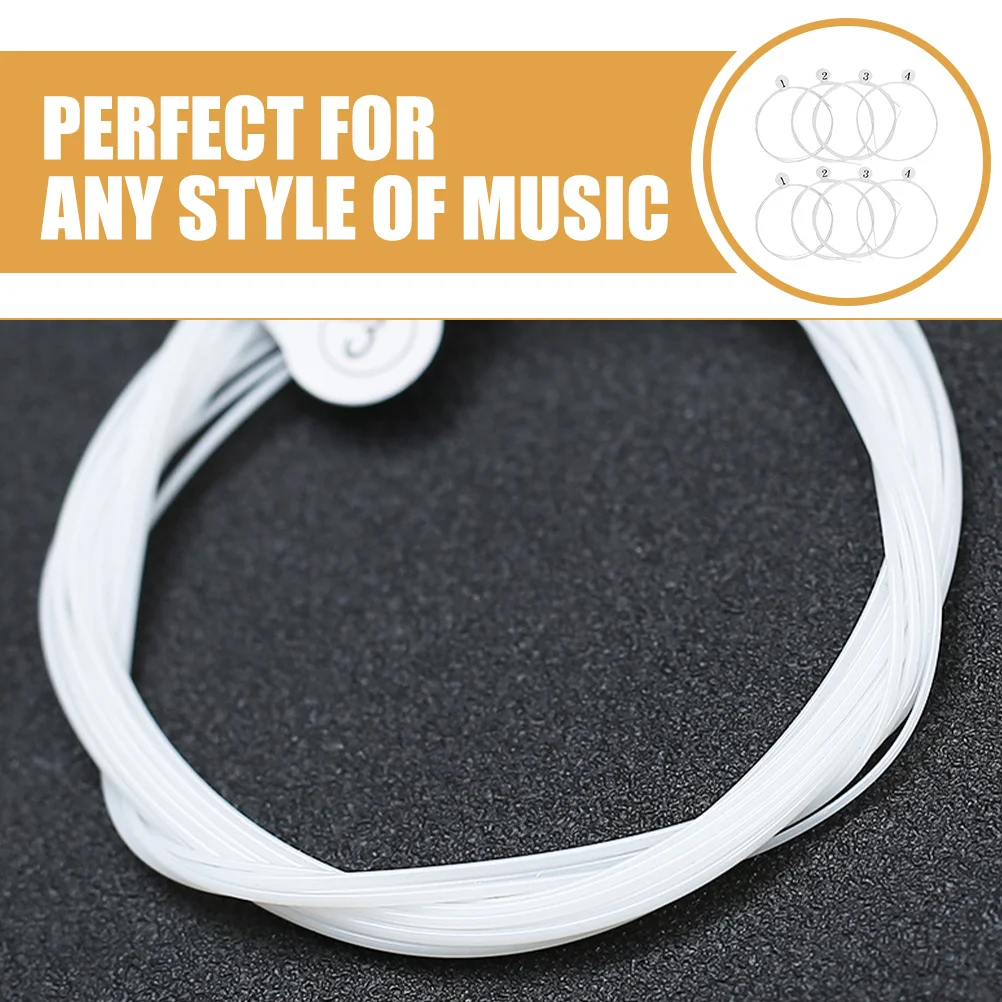 

8pcs Ukulele String Set Nylon Replacement Durable Strings Bright Sound Soprano Tenor Compatible Musical Instrument Parts