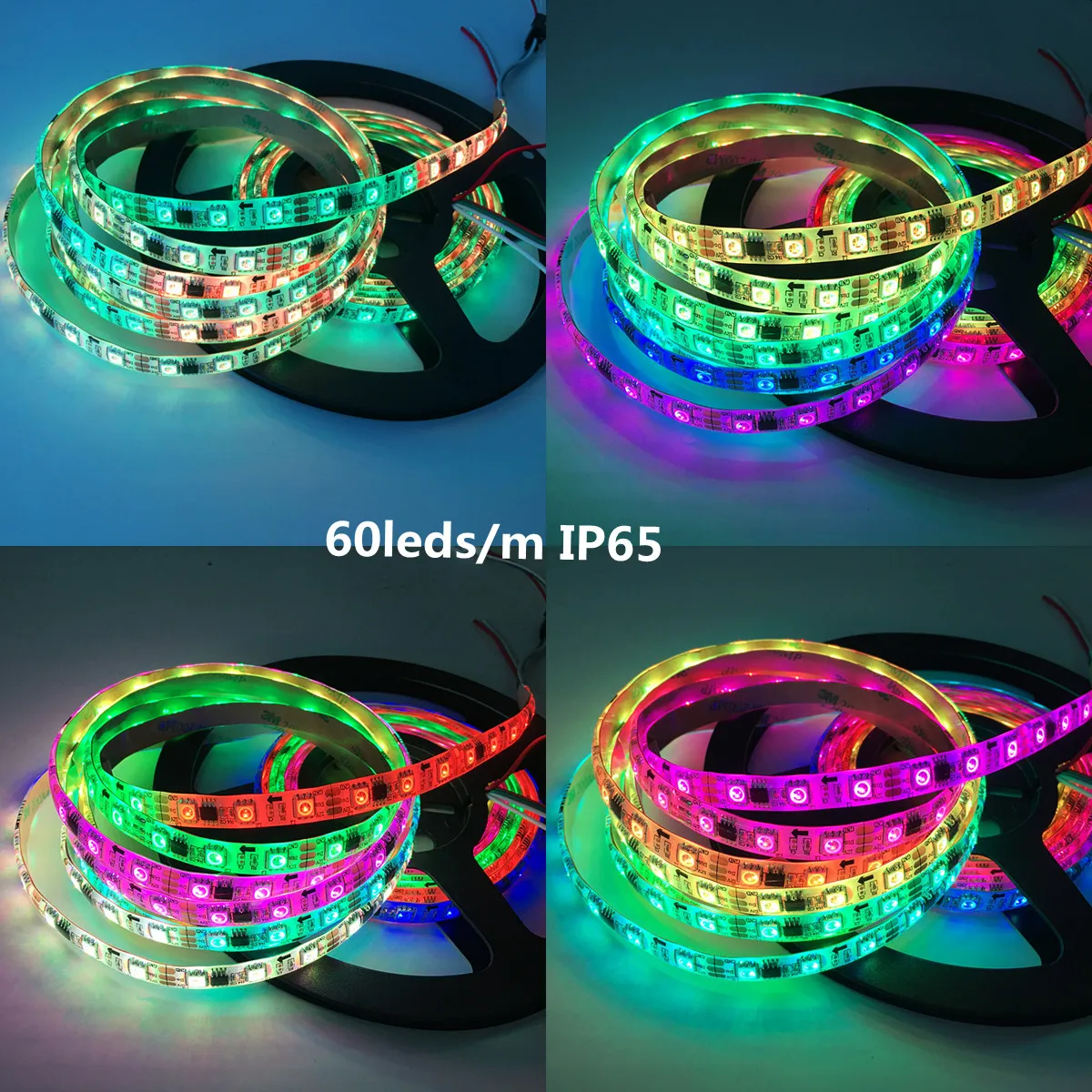 Imagem -06 - Fita Led Rgb Endereçável 5050 Pixel 60 84 Leds m Controle Externo ic Leds Lâmpada de Fita Ip30 Ip65 Ip67 5m 24v Ws2811