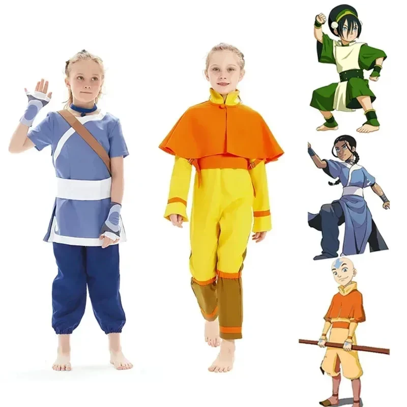 

♥2026 New Halloween Costume Cosplay The Last Airbender Aar Aang Kids Children Jumpsuit Outfits Carnival Suit Cosshe ★★★