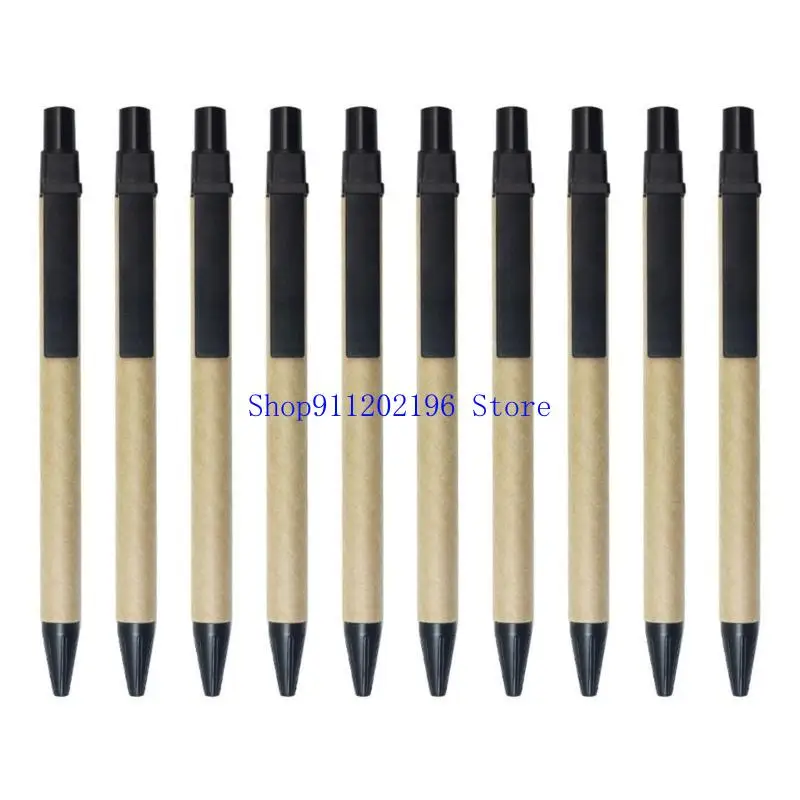 

P82A 10Pieces Refillable Ballpoint Pen Plastic Ballpoint Pen Black Retractable Ballpoint Pen Office Supplies for Women