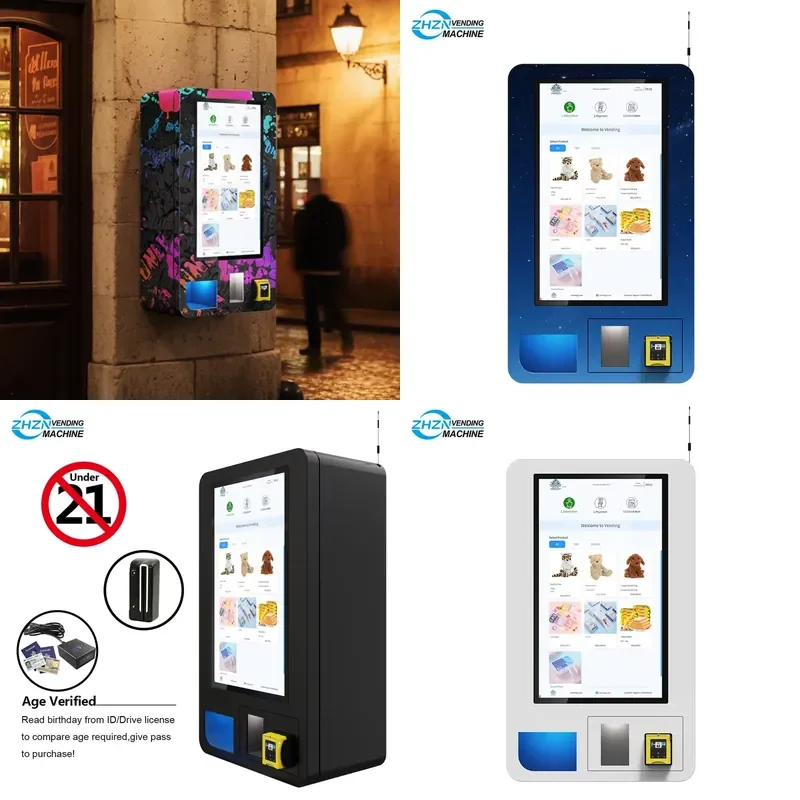 Wall mounted cigarette vending machine with age verification for ZYN nicotine vending machine with ID card reader