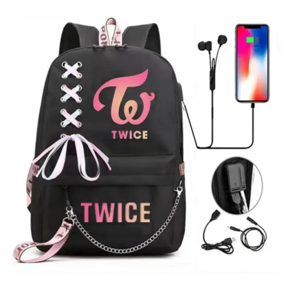 Twice Laptop Backpack Casual Oxford Boys Girls School Bags Mochilas Computer Notebook Travel Backpacks