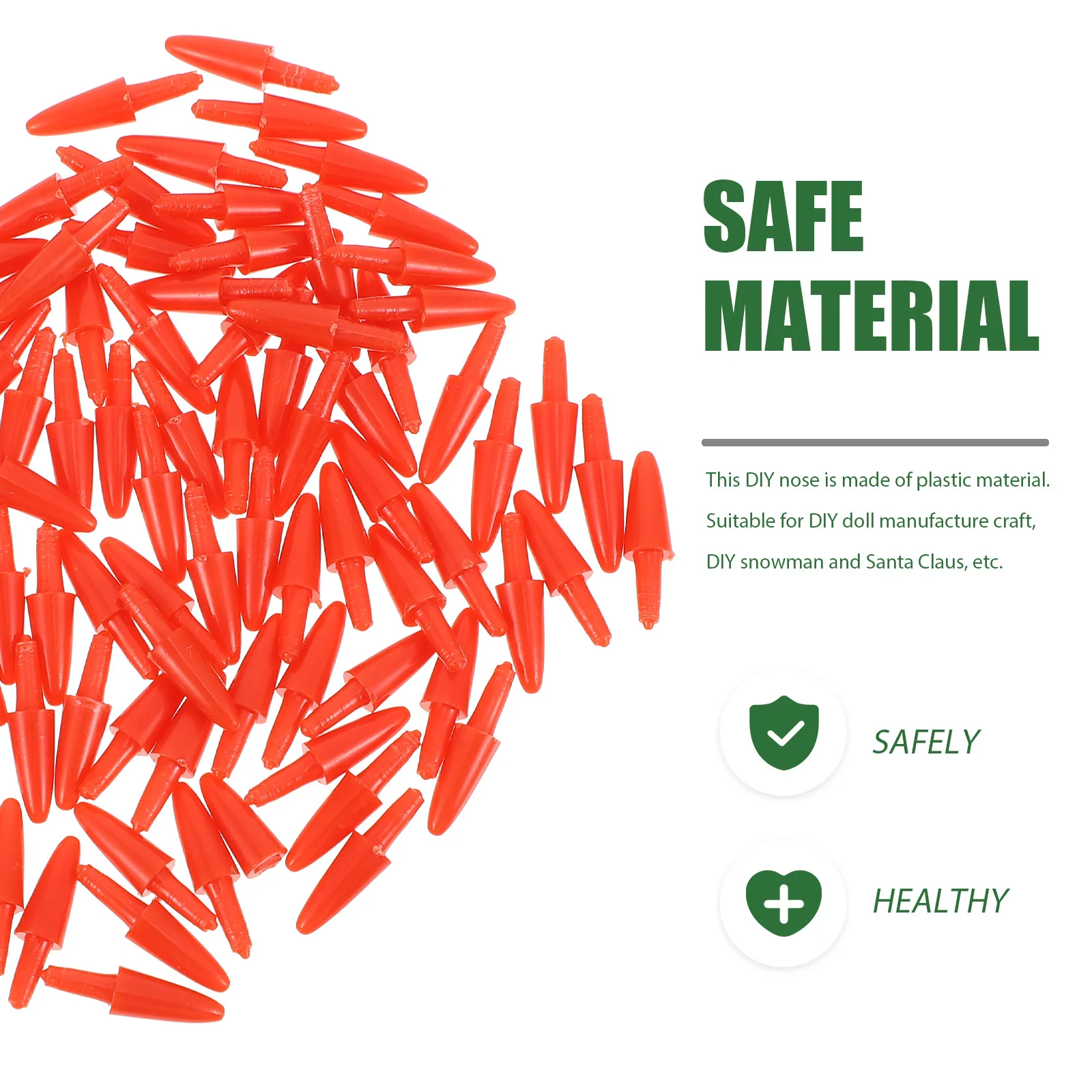 300 szt. Świąteczne akcesoria Świętego Mikołaja - czerwone nosy do rękodzieła DIY, wysokiej jakości plastikowe dekoracje bałwana