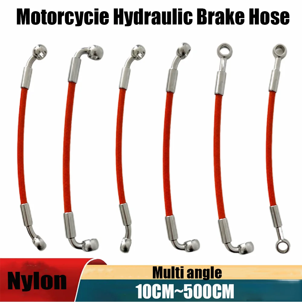 

10cm-500cm Nylon Motorcycle Dirt Bicycle Specific Multi angle High-Temperature Resistant Brake Oil pipe braided Hose FuelPipeM10