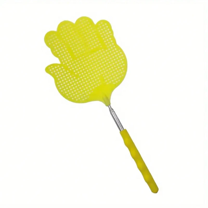 1pc Creative Palm Fly Swatter - Retractable Plastic Fly Swatter with Stainless Steel Non-slip Handle & Mosquito Killer