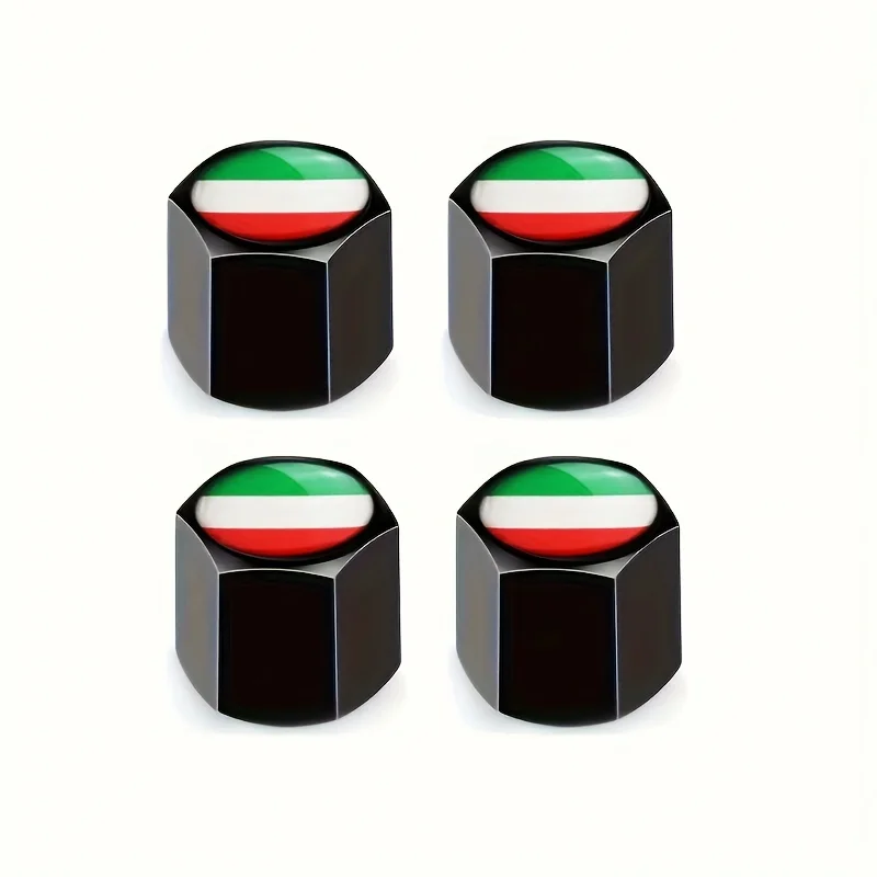 4pcs Premium Metal Italy Flag Car Wheel Tire Valve Cap Stem Air Covers - Stylish Protection for Car Truck Motorbike