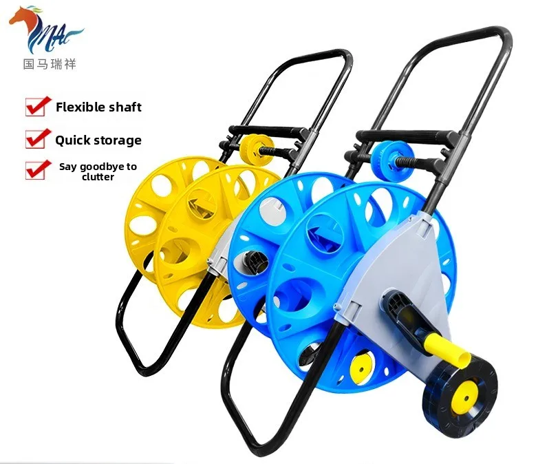 Hot-selling new hand-pushed water pipe storage rack, automatic pipe arrangement, garden hose hose reel, pipe cart