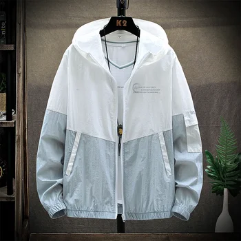 2025 Summer Skin Coats Men Ultra Light UV Sun Protection Big Size Hooded Windbreaker Jacket Men Striped Casual Outwear 3 2025 Summer Skin Coats Men Ultra Light UV Sun Protection Big Size Hooded Windbreaker Jacket Men Striped Casual Outwear 3