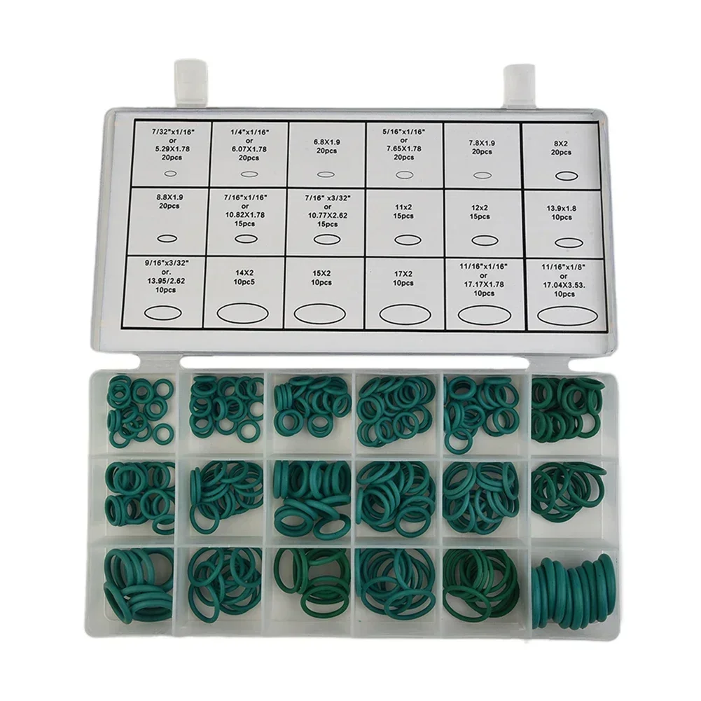 Sealing Ring O-rings Seal Set Sealing 18 Sizes With Plastic Case Green HNBR Parts Universal 18 Sizes New R134a