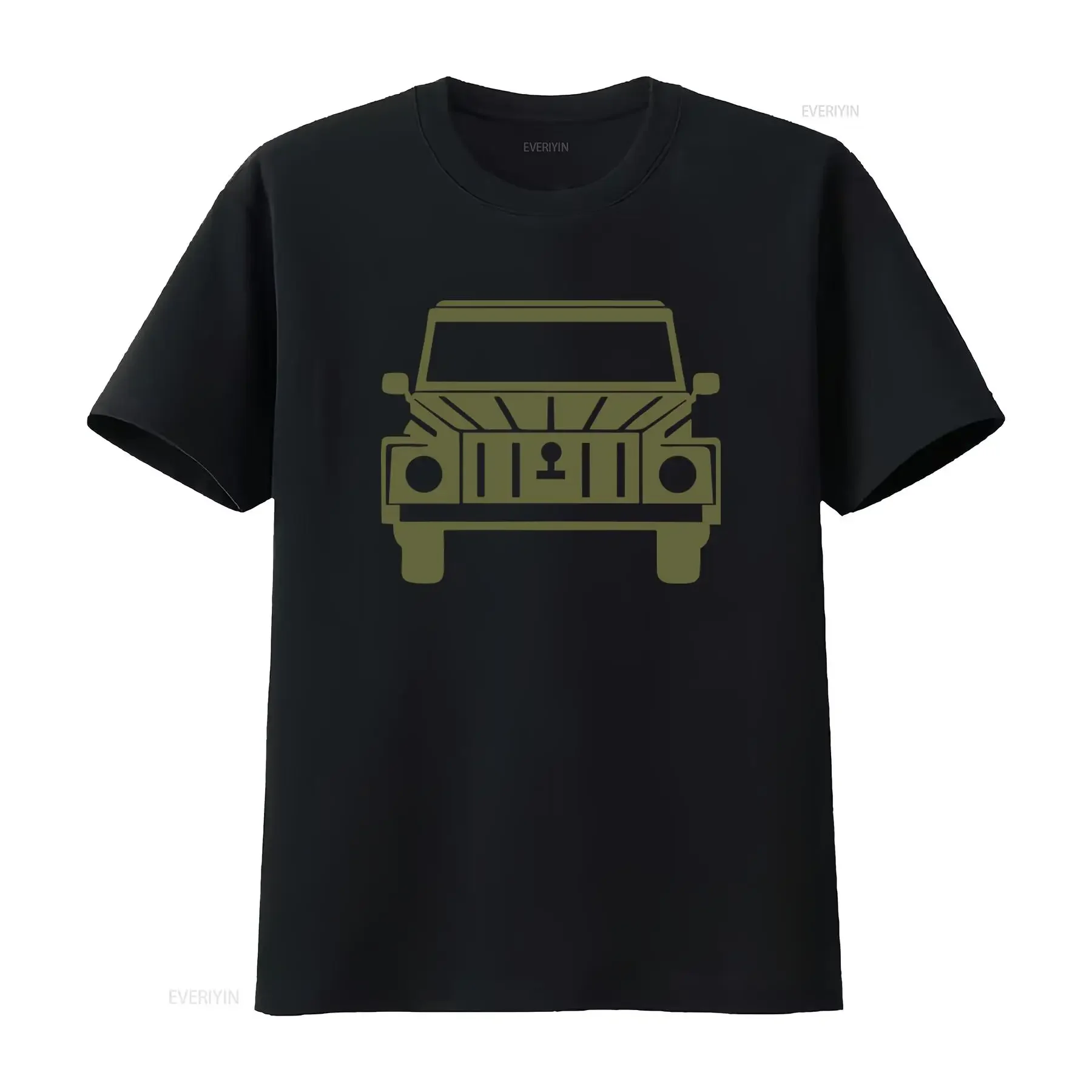 Military Style Bucket Car Type 181 BW Olive Ral 6014 Print T Shirt 26441 vintage Washed Casual designer clothes Slightly
