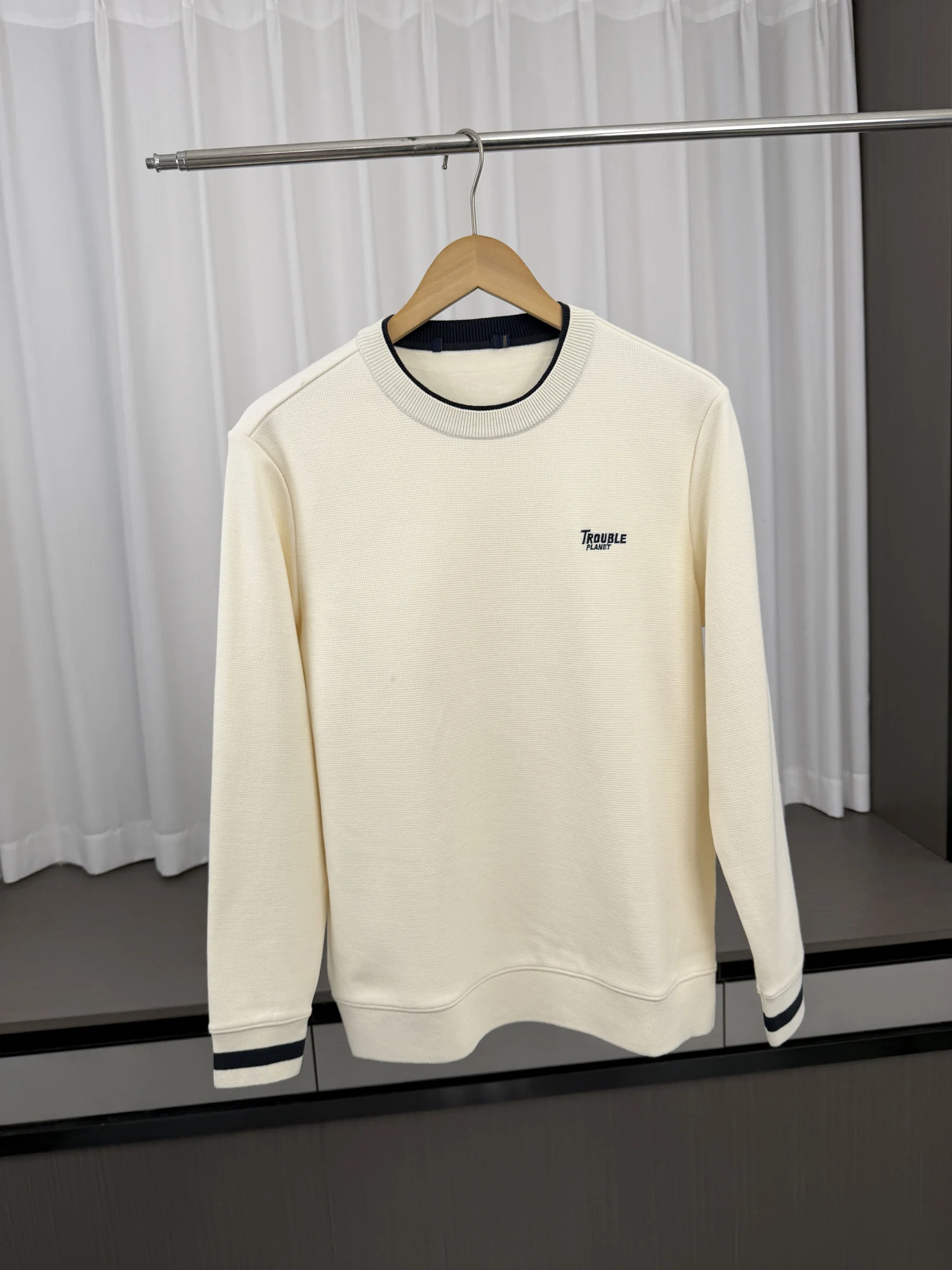 H-Home Men's Fleece Lined Thickened Warm round Neck Knitted Sweater Modal Fabric Casual Style Long Sleeve Autumn Winter Top