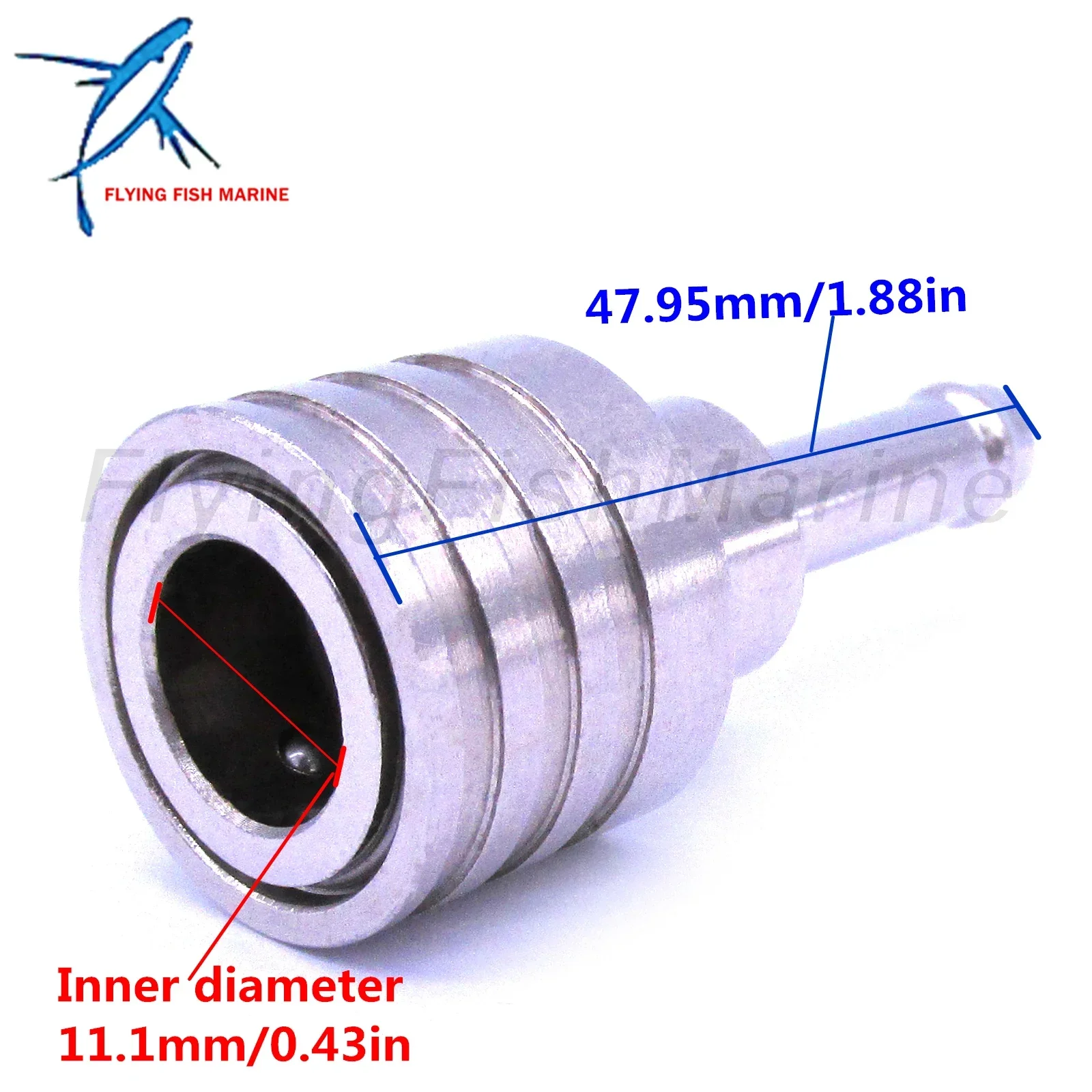 Outboard Engine 65750-98505/98506/98990 Socket Fuel Line female Hose Connector for Suzuki 3.5HP-140HP Boat, Coupler I.D. 11mm