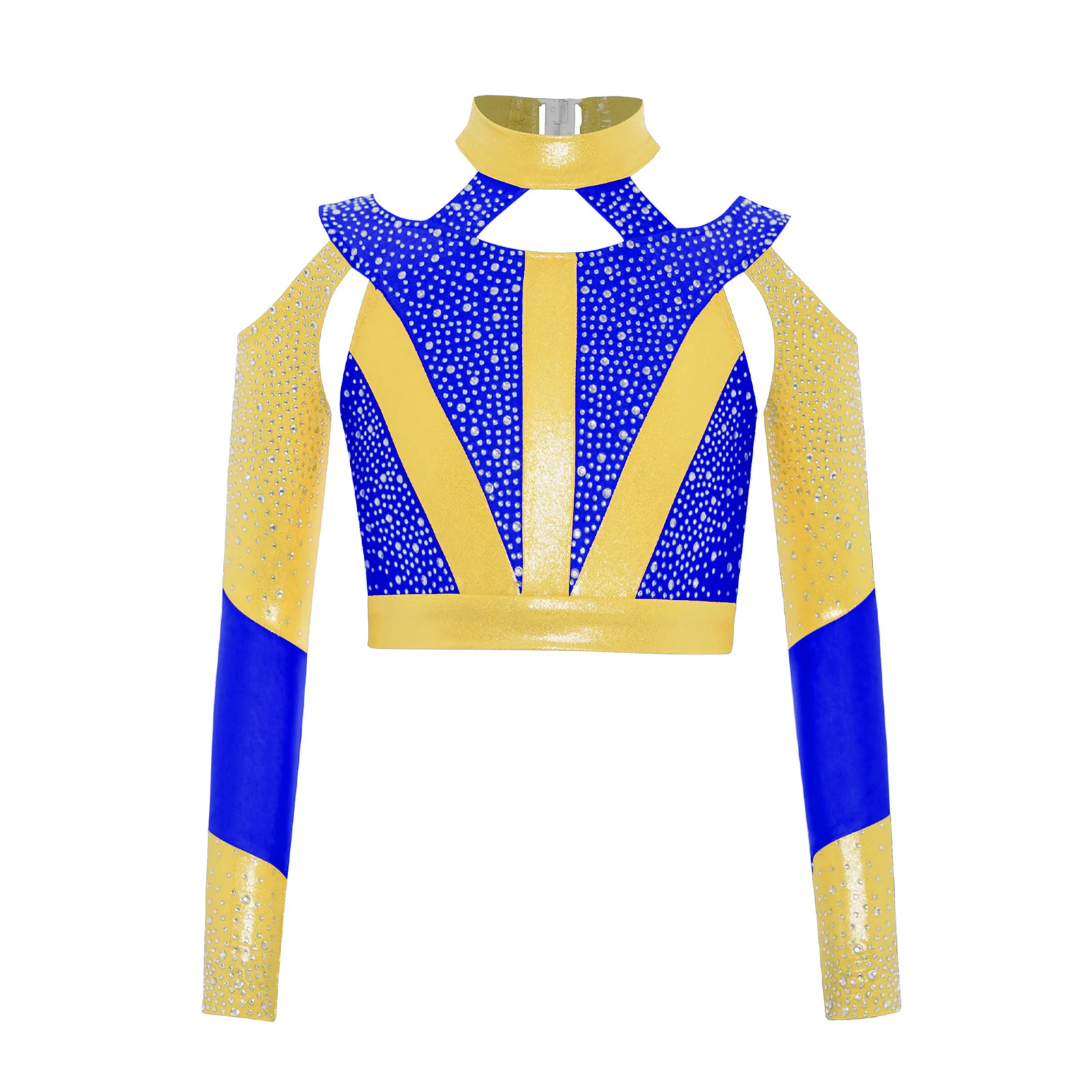 

Kids Girls Long Sleeves Crop Tops T-shirt for Ballet Jazz Hip Hop Modern Dance Costume Cheer Gymnastics Performance Dancewear