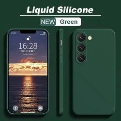 Soft Liquid Silicon Phone Case For Samsung Galaxy S25 S24 Ultra Plus S20 S21 FE S22 S23 Cover For Samsung A32 4G A51 A52 Cases