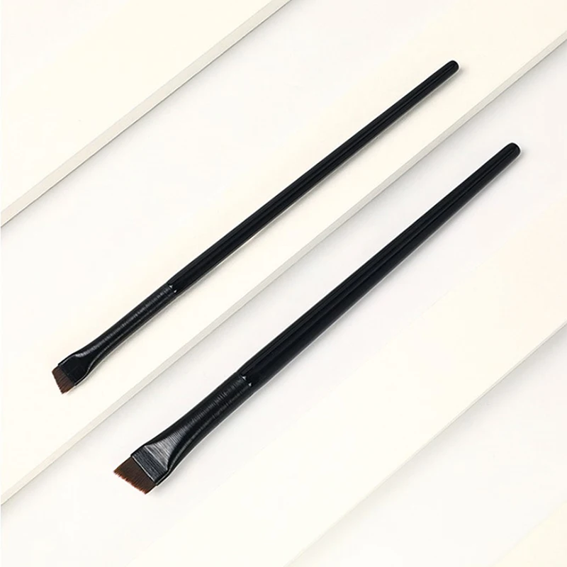 Super Dunne Wenkbrauwborstel Eyeliner Borstel Synthetisch Haar Schuine Scherpe Fijne Eyeliner Wenkbrauw Borstels Cosmetische Schoonheid Make-Up Tools