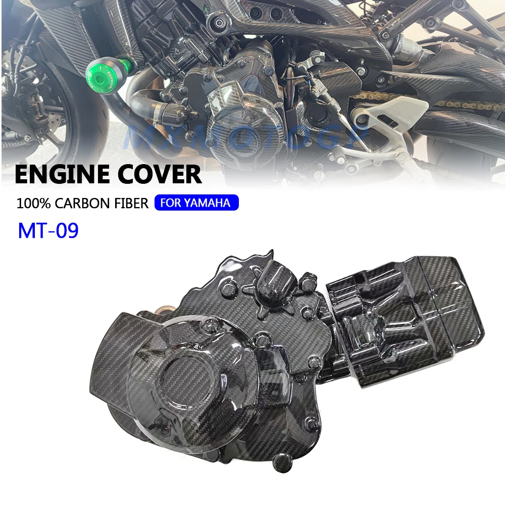 

100% Carbon Fiber For Yamaha MT 09 MT09 MT-09 2017 2018 2019 2020 Engine Cover Protector Fairng Motorcycle Accessories