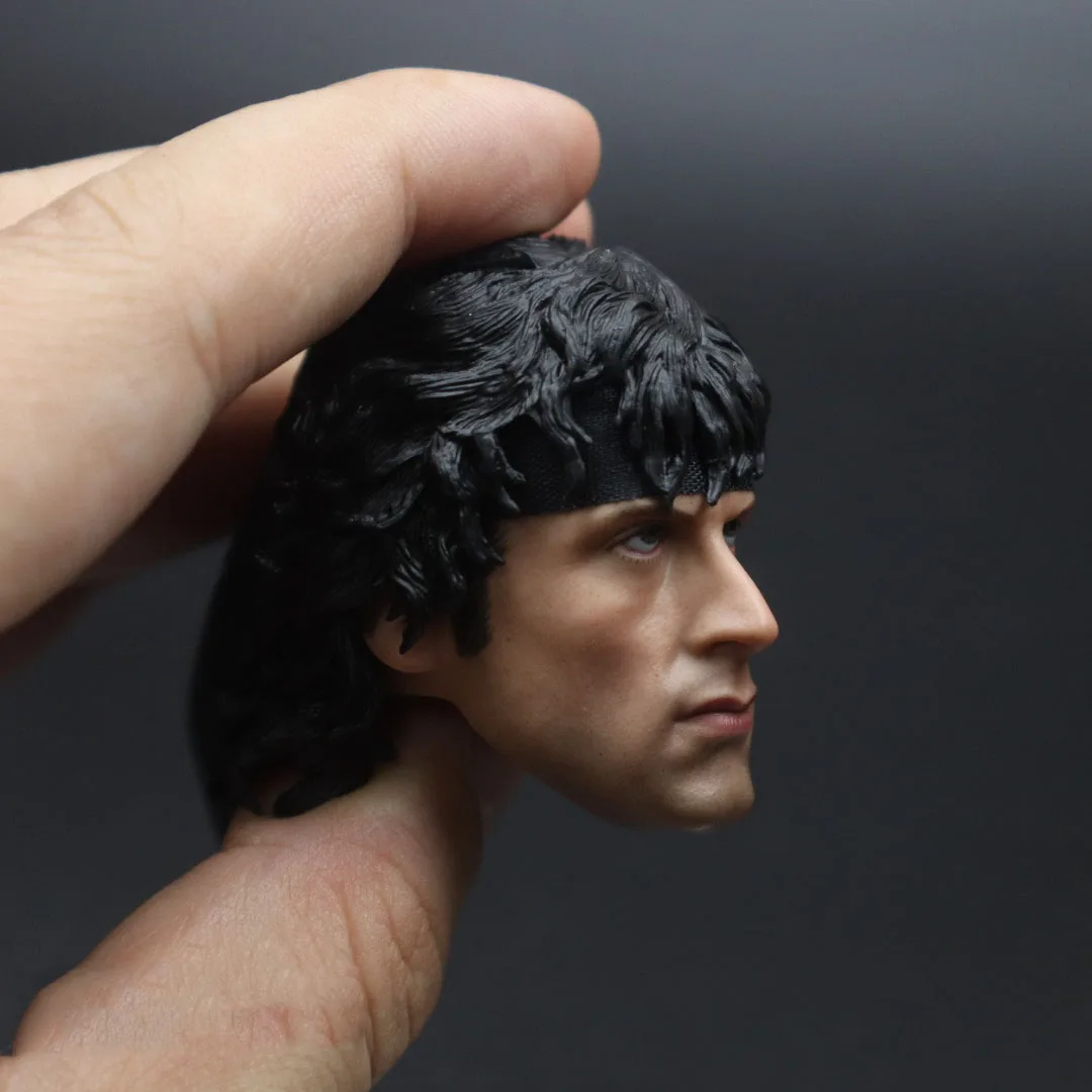 1/6 Male Soldier First Drop of Blood Rambo Long Hair Head Carving Model Accessories Fit 12 Inch Action Figures Body In Stock