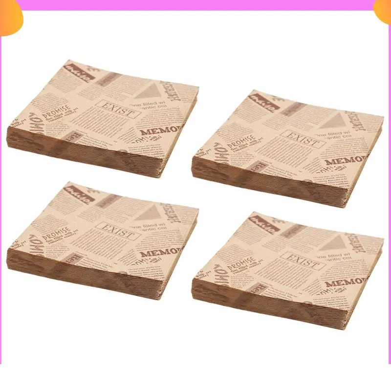 

A23P 400Pcs 12X12cm Sandwich Donut Bread Bag Biscuits Doughnut Paper Bags Oilproof Bread Craft Bakery Food Packing Kraft