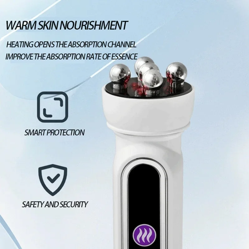 EMS Microcurrent Facial Heating Body Eye RF Face Lift Pulling Electric Rotating Roller Massage Beauty Device