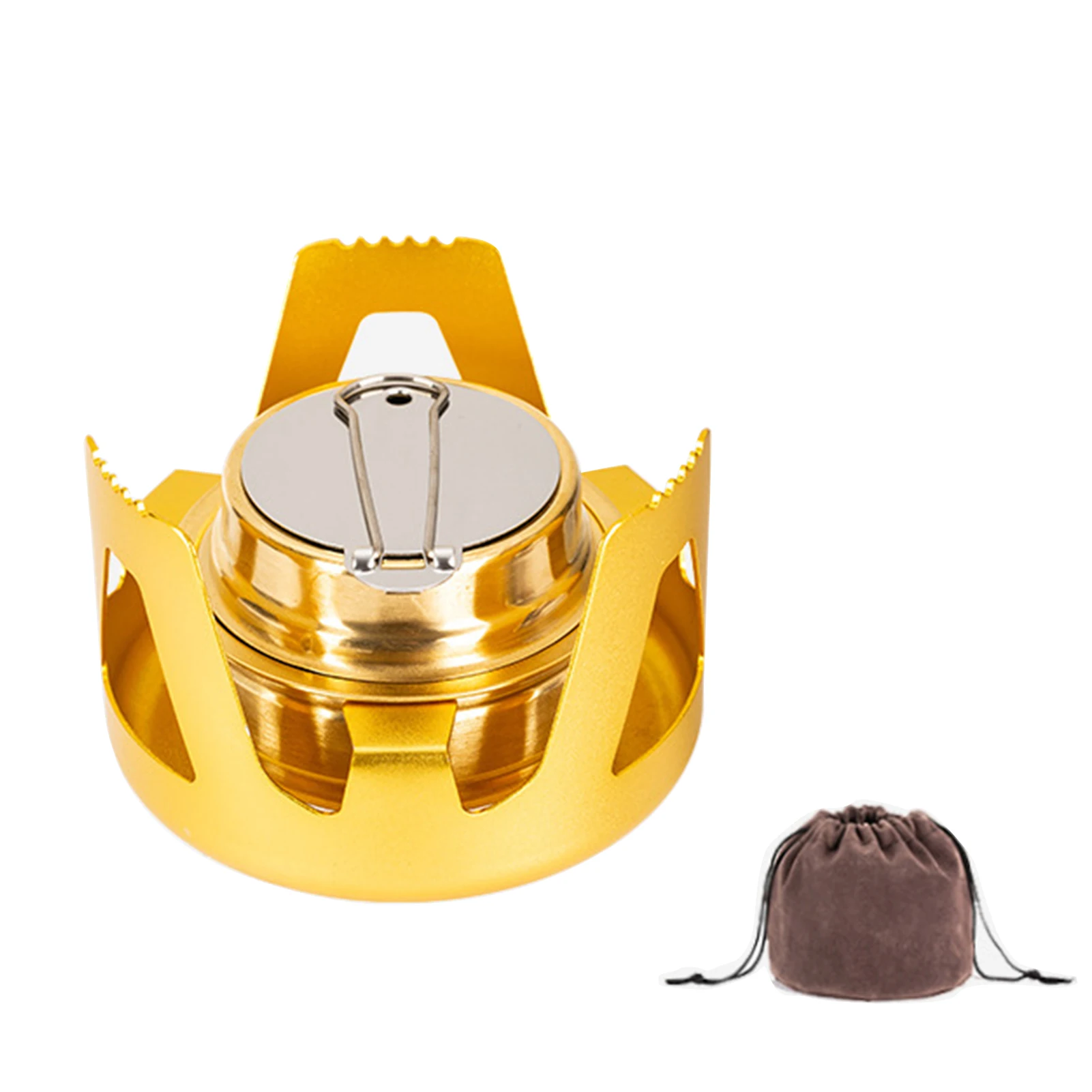 

Портативная спиртовая плита, маленькая латунная спиртовая горелка с алюминиевой подставкой, сверхлегкая посуда для кемпинга, пешего туризма