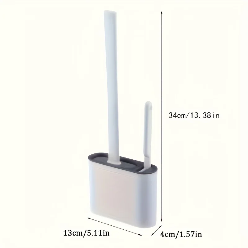 1set 2 Toilet Brushes & 1 Holder, Wall Mounted Toilet Brush And Holder Set For Bathroom, Flexible Toilet Bowl Brush Head