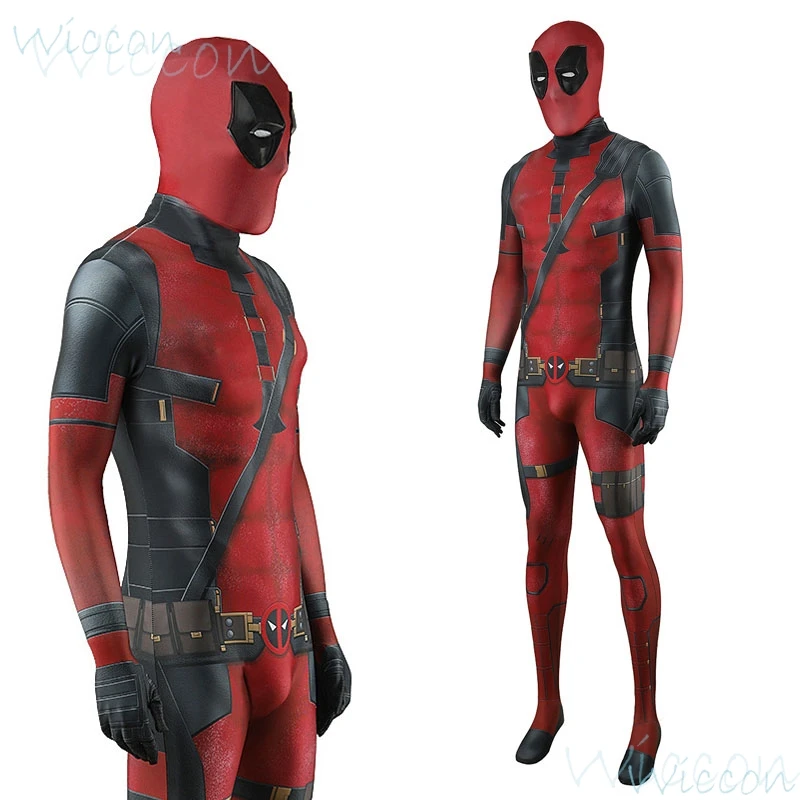 Dead Cosplay Jumpsuit Wade Winston SuperHero Wilso Pool Halloween Party Deaddpool Mask Cosplay Costume 2024 Movie Red Comic Mens