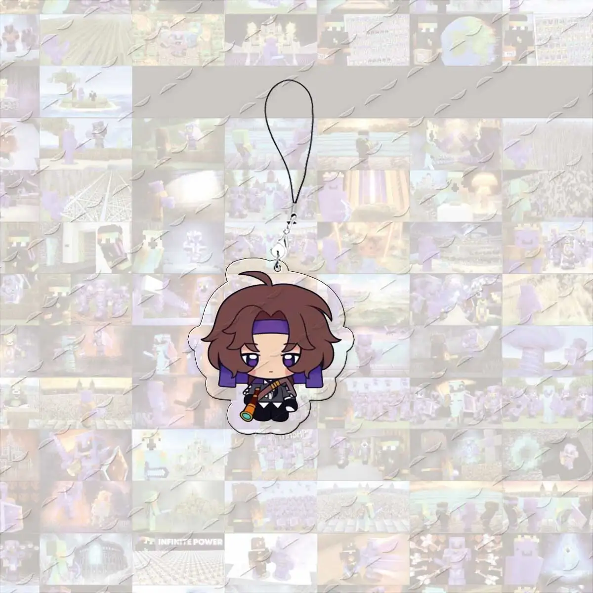 Chibi Mobile Phone Charms, Acrylic Pendant Key Ring