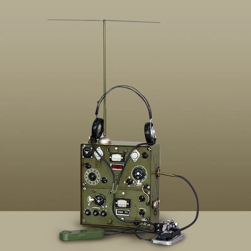 Retro old telegraph model, wrought iron imitation radio transmitter