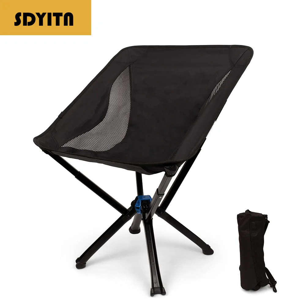 

Portable Folding Camping Chair with Umbrella, Lightweight Aluminum Alloy Moon Chair for Outdoor Picnic